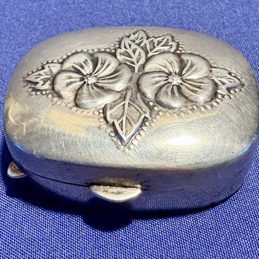 Sterling Silver Floral Trinket Box